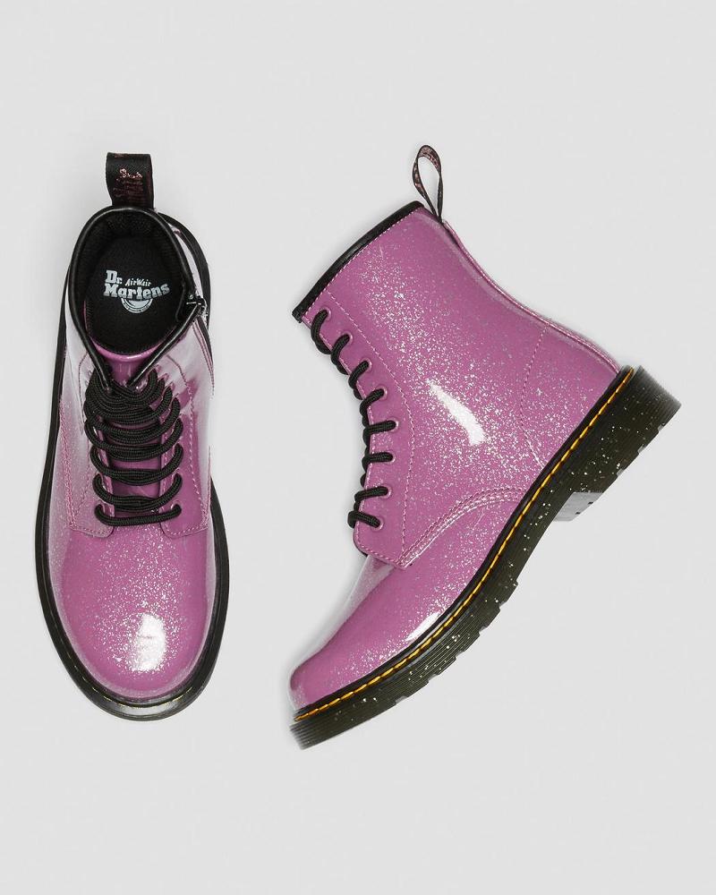 Kids' Dr Martens Youth 1460 Glitter Lace Up Boots Pink | AU 708UZG